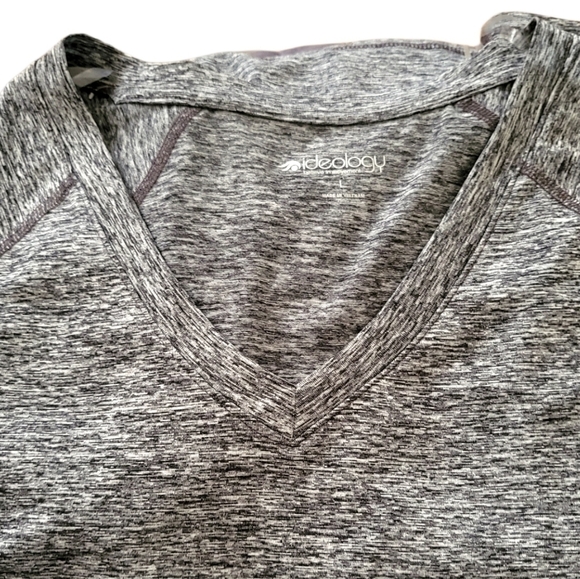 New Ideology Rapidry Performance V Neck Tee Large Grey Heathered Short Sleeve - Picture 3 of 9